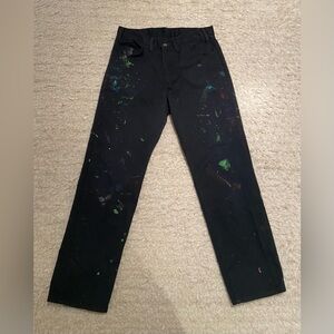 Vintage 1960s Big E Levi’s Black Denim Jeans Black Tab Men’s Paint Pants